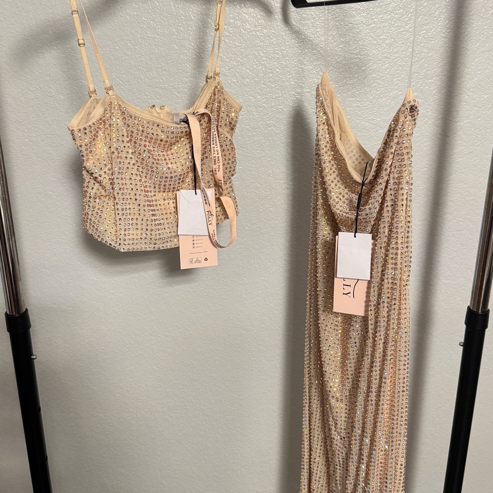 Oh Polly Gold Maxi Dress